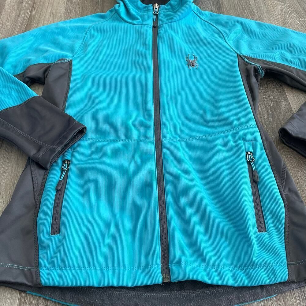 Spyder Women’s Blue Dark Grey Windstopper Hooded Jacket - Size: XS - Picture 5 of 10